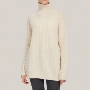 Gentle Herd Wool Cashmere blend Turtleneck Sweater in Ivory size S